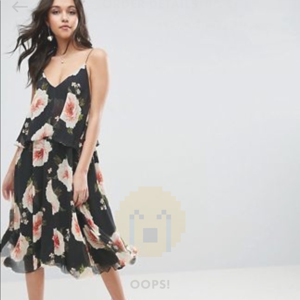 ASOS - floral cami crop top midi dress